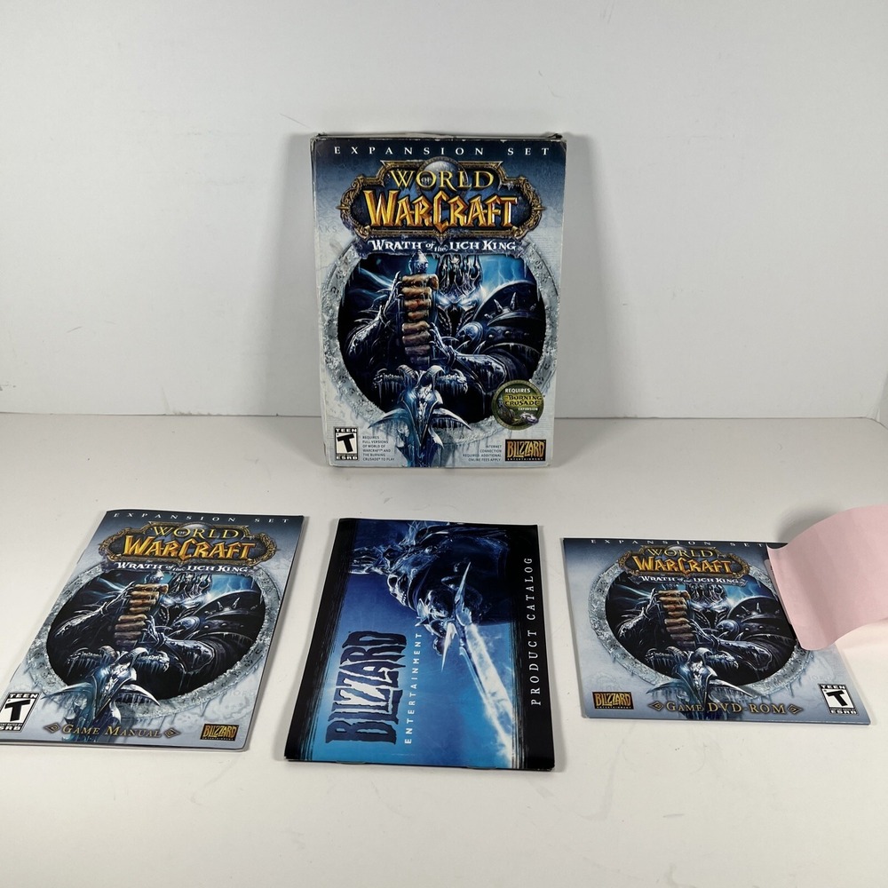 WORLD OF WARCRAFT WRATH OF THE LICH KING PC‎ CD-ROM 2008 EXPANSION SET *READ*